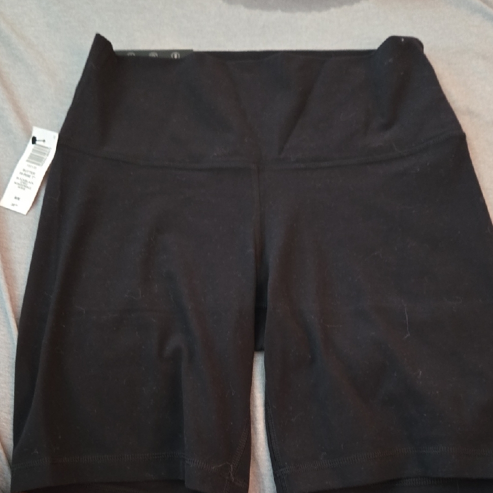 Butter Black Bike Shorts with High Waistband